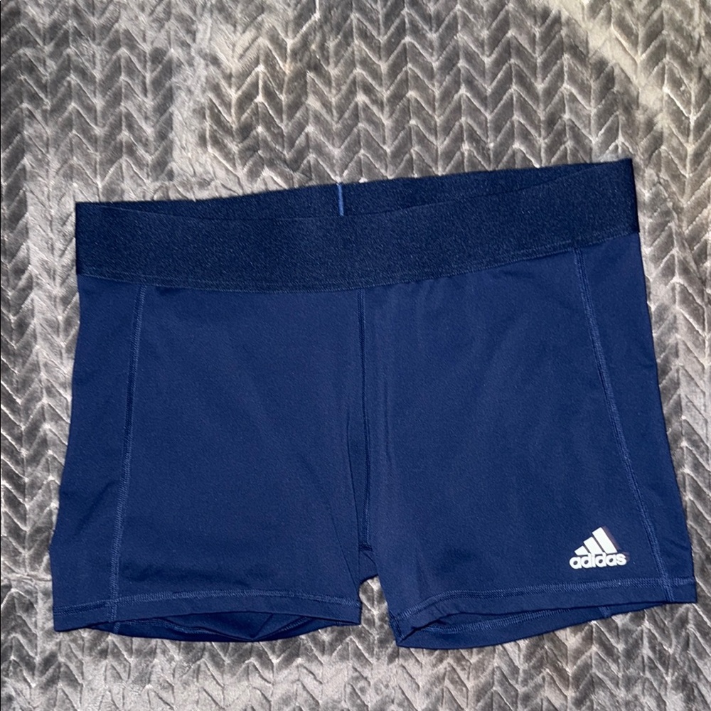 Adidas Blue Athletic Shorts Performance Fit Women’s Spandex 3” inseam